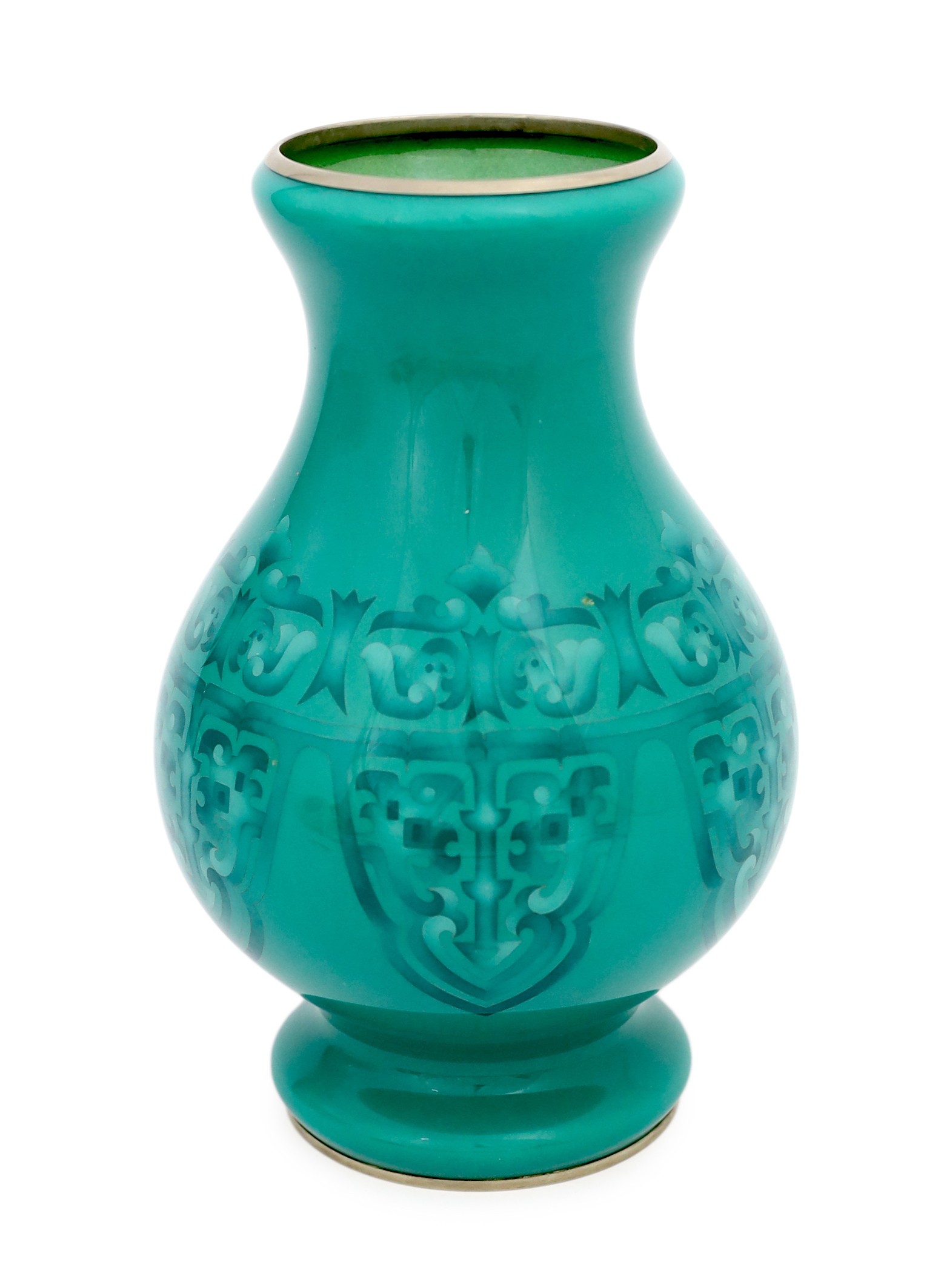 A Japanese silver wire cloisonné enamel baluster vase, by Ando, mid 20th century, 26cm high